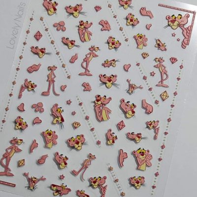 Stiker Lovely Nails pantera Rosa