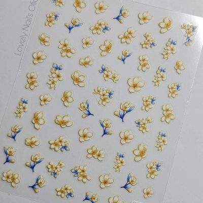 Sticker Lovely Nails flores amarillas