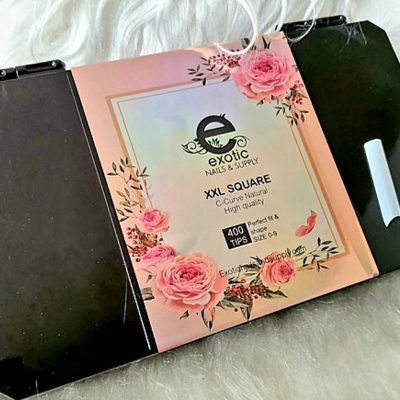 Tip Exotic nails Natural cuadrado Xxl
