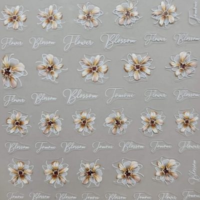 Sticker Lovely nails Flor blanca