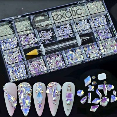 Cristal Mix Exotic Nails Aurora Ab 
Caja clon calidad premium