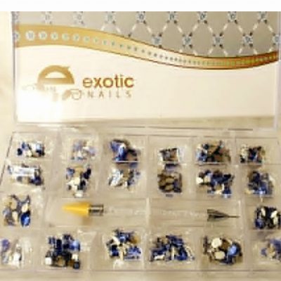 Caja de cristales azul Exotic Nails