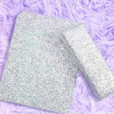 Tapete y cojin Descansabrazos Glitter Plata Exotic Nails