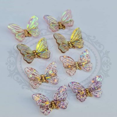 Mariposa Movible Lovely Nails Ocre tornasol