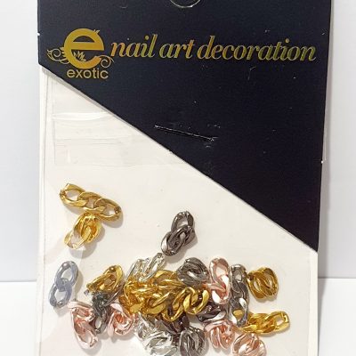 Dije Exotic Nails Cadena de Eslabón Mix