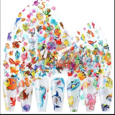 Foil Exotic Nails Marino Bolsa con 10 Tiras de 20cm