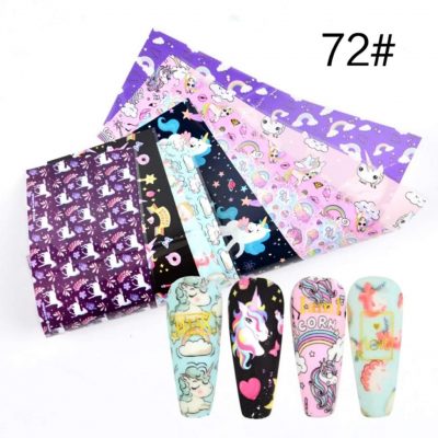 Foil Lovely Nails Unicornio Bolsa con 10 Tiras de 20cm