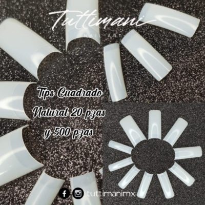 Tips Cuadrado Natural Tuttimani, 20 pzas 500 pzas