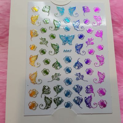 Stiker Exotic Nails mariposa multicolor 2