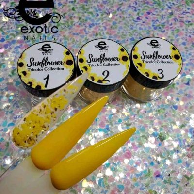 Colección Exotic Nails Tricolor Acrílico Sunflower 1/4oz