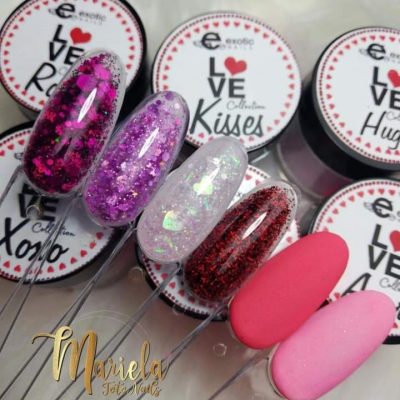 Colección Exotic Nails 6 tonos Acrílico Love  1/4oz