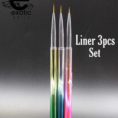 Pincel Exotic Nails Linner set de 3 diferente tamaño