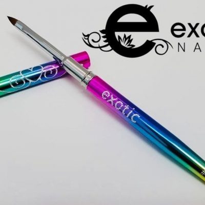 Pincel Exotic Nails Rainbow 3d #4 metalico con tapa