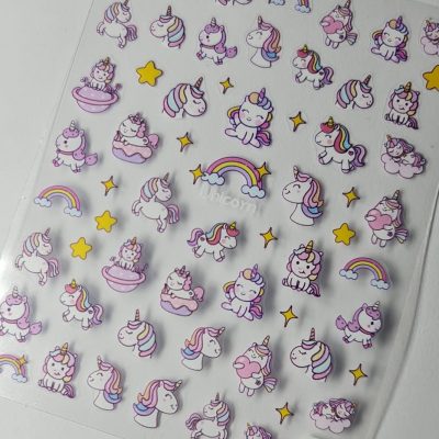 Stiker Lovely Nails Unicornio