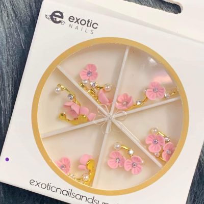 Dije Exotic Nails Flor rosa