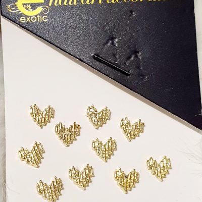 Dije Exotic Nails Corazon con textura Dorado