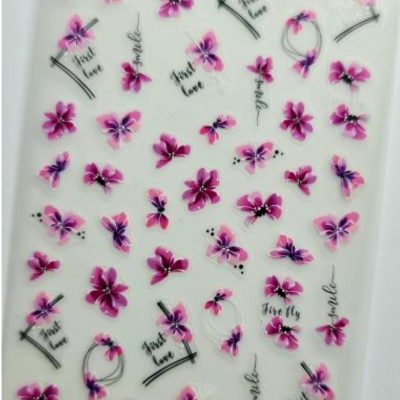 Stiker Lovely Nails flor purpura