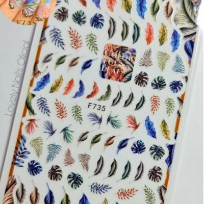 Stiker lovely nails Plumaje