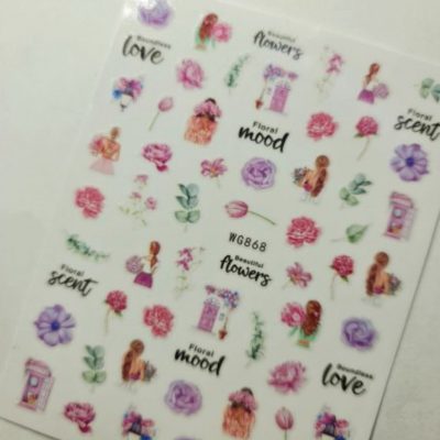 Stiker Lovely Nails Flores