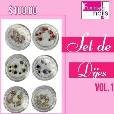 Set de dijes Vol 1 
Fantasy Nails 
12 pares de dijes