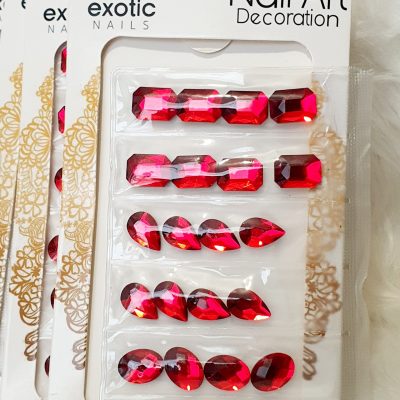 Cristal Mix Exotic Nails Jumbo rojo