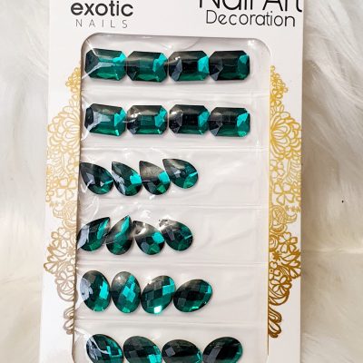Cristales Mix Exotic Nails Jumbo Verde esmeralda