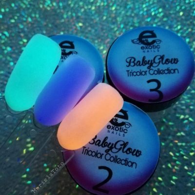 Coleccion Exotic Nails Tricolor Baby Glow 3 tonos de 1 oz