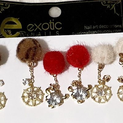Dije Exotic nails de pompón con Zirconia