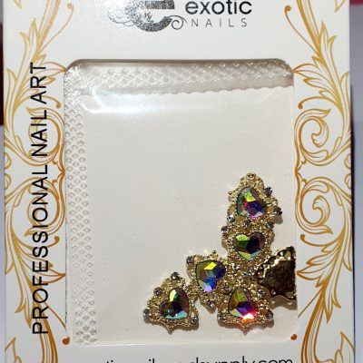 Dije Exotic Nails de corazon tornasol con marco