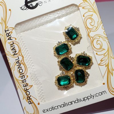 Dije Exotic nails  cristal verde