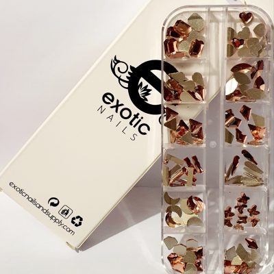 Cristales Mix Exotic Nails figuras Rose Gold