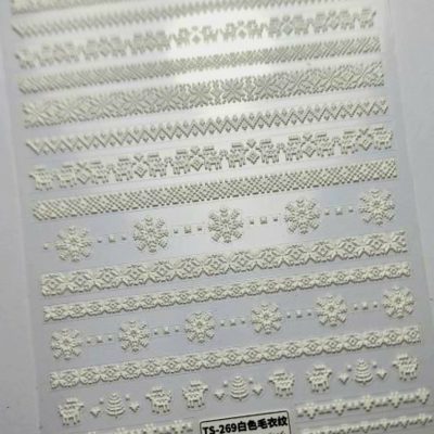 Stiker Lovely Nails Cenefa Blanca