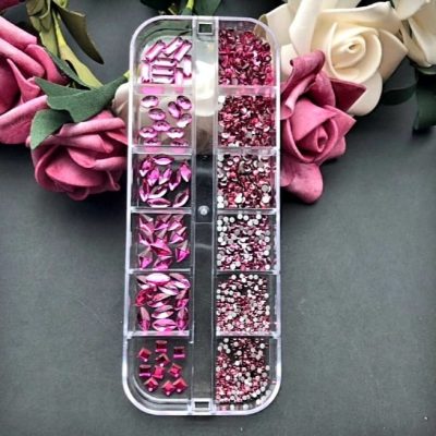 Cristal Mix Lovely Nails Figuras y redondo Fiusha