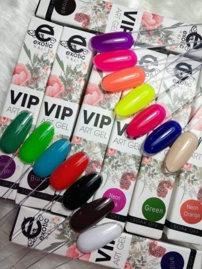 Vip Art Gel Neon Yellow Exotic Nails - Imagen 3