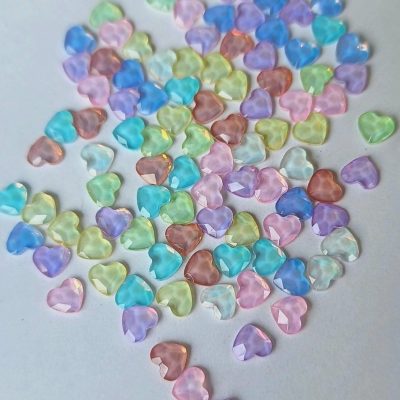 Cristal Mix Lovely Nails Figuras Corazón pastel