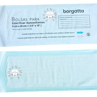 Bolsa para esterilizar Autosellante de 9cm x 26cm
Bolsa con 100 piezas