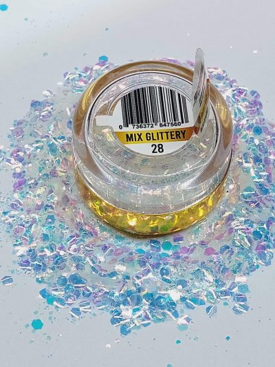 Mix Glittery Golden Nails #28