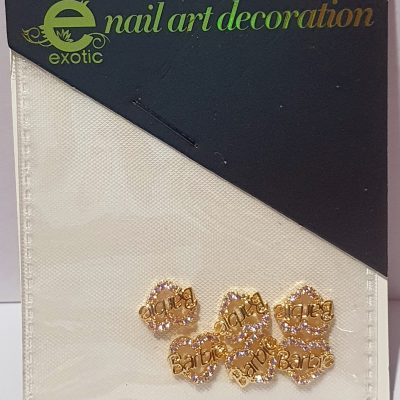 Dije Exotic Nails Corazon Barbie cristales Rosas