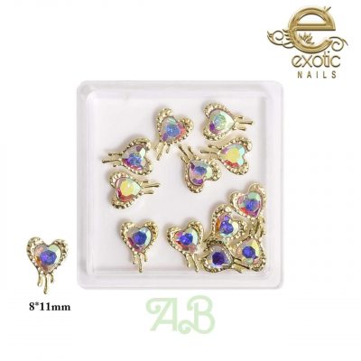 Dije Exotic Nails Corazón Tornasol