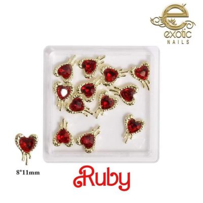 Dije Exotic Nails de Corazón Ruby