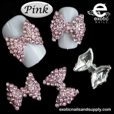 Dije Exotic Nails Moñitos Pink