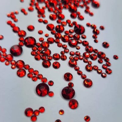 Cristal mix Lovely Nails redondo  Rojo
