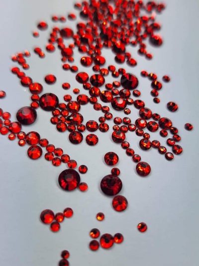 Cristal mix Lovely Nails redondo  Rojo