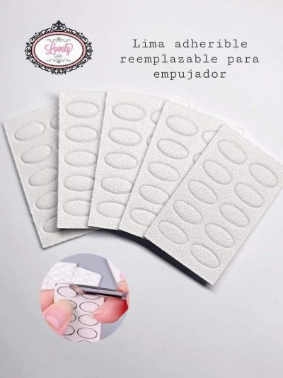 Lima adherible para empujador