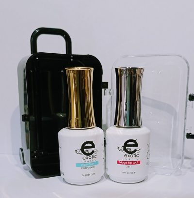 Maletita Duo Megatop y base coat Exotic 
Nails 
Edición limitada