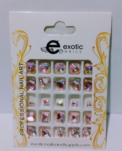 Blister de cristales Pink Ab Exotic Nails