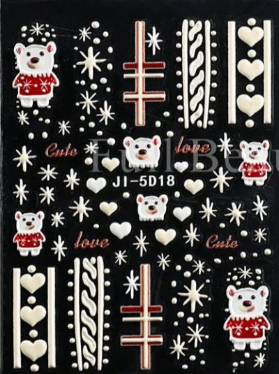 Stiker Navideño Osito Beige