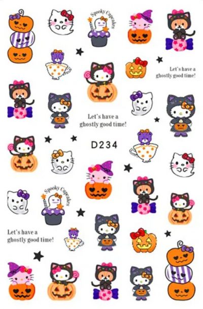 Stiker Halloween Kitty Calabacita