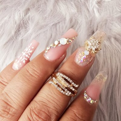 Anillo Exotic Nails Zirconia dorado