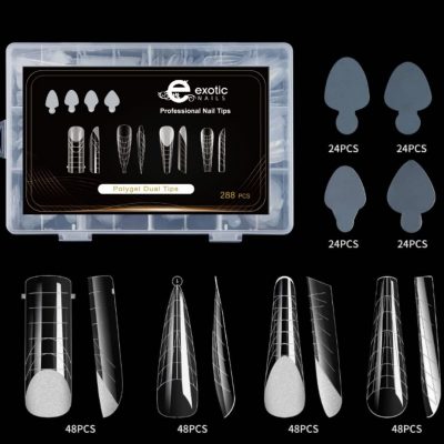 Tip Exotic Nails Dual sistem ,4 diferentes puntas más moldes de silicon para técnica de reversa